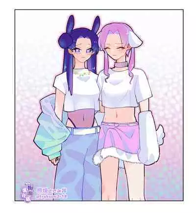 pinkuburūkarāmini manga + karāirasuto 4-mai｜粉色与蓝色与青的相遇